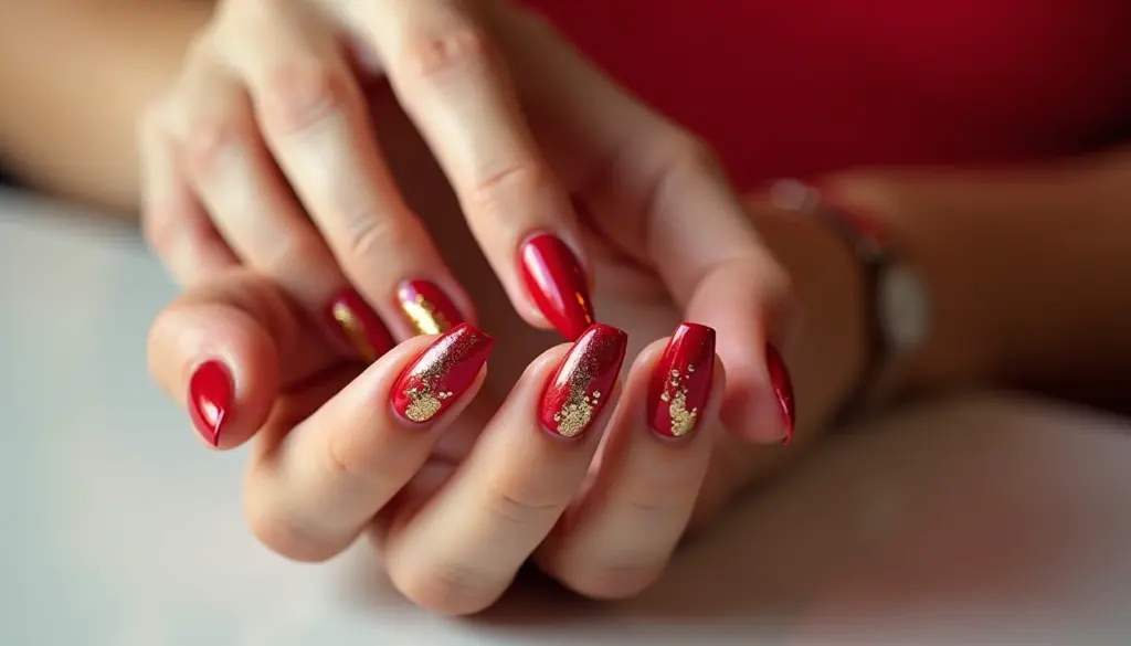 Unhas Vermelhas e Douradas: 7 Designs Que Vão Te Conquistar Unhas Vermelhas e Douradas: 7 Designs Que Vão Te Conquistar