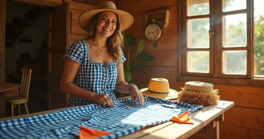 23 Ideias de Background Xadrez Junino Azul para Seu Arraiá Brilhar