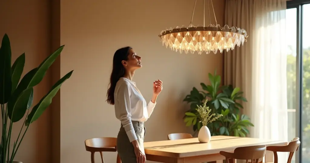 Como escolher o lustre da sala de jantar sem errar nas medidas e na altura