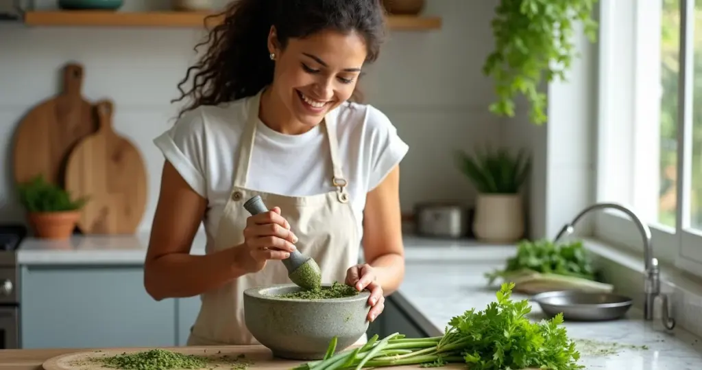 Como fazer tempero verde caseiro em 10 minutos (e transformar qualquer prato)