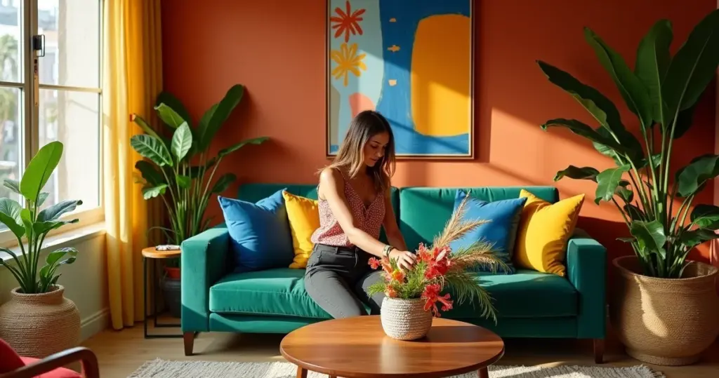 7 Combinações + 12 Ideias de Decoracao de Sala com Cores Vibrantes