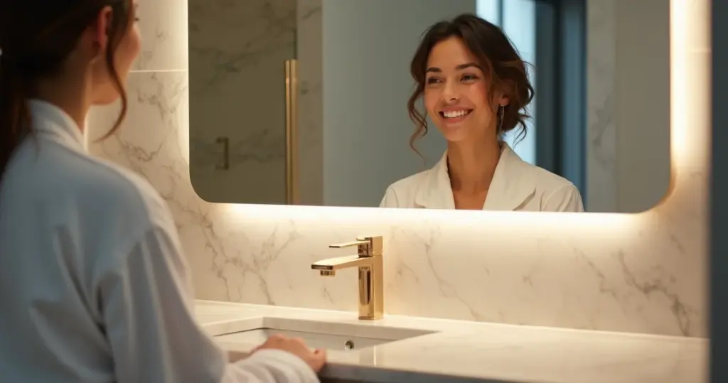 Iluminação para bancada de banheiro: acabe com sombras no rosto