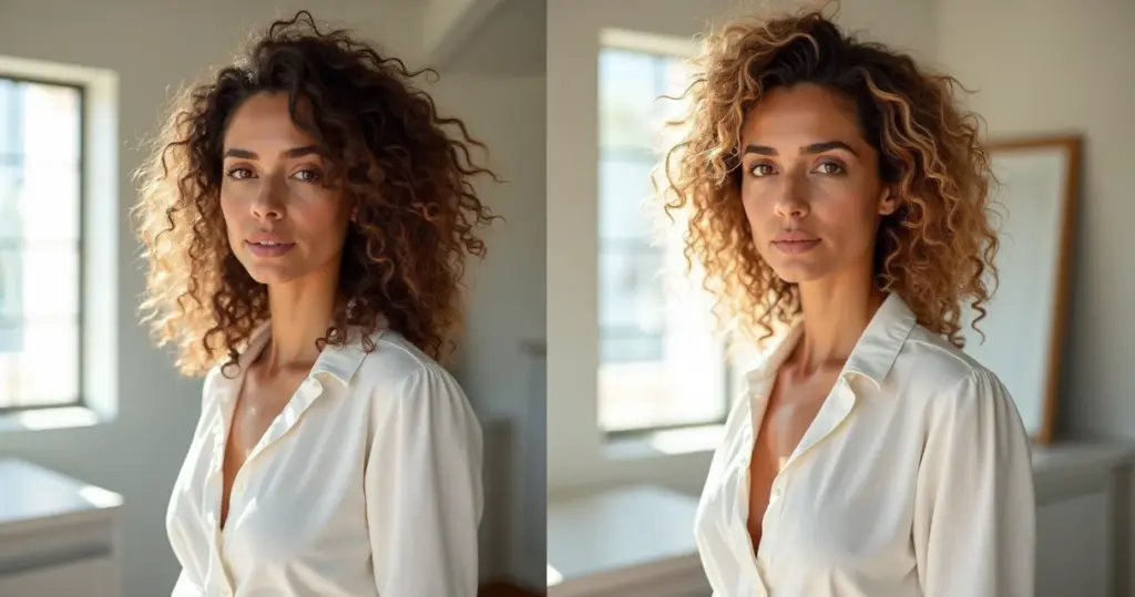 13 Ideias de Morena Iluminada Cacheada Antes E Depois: Brilho Triplo