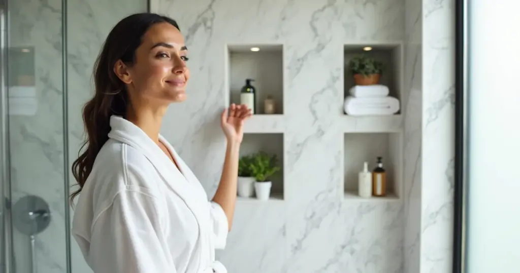 13 Ideias de Nichos Embutidos para Box de Banheiro Clean que Ampliam Espaço