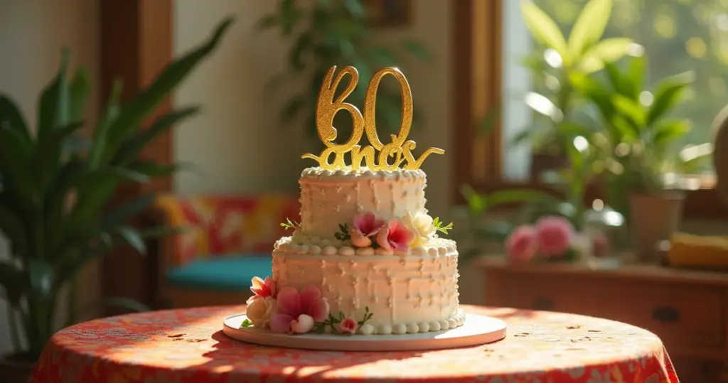 8 Ideias de Topo de Bolo 60 Anos Feminino que Vão Encantar a Festa