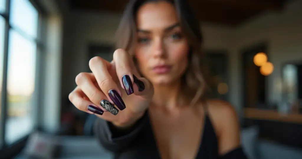 23 Ideias de Unhas Escuras Decoradas Que Vão Transformar Seu Visual em 5 Minutos