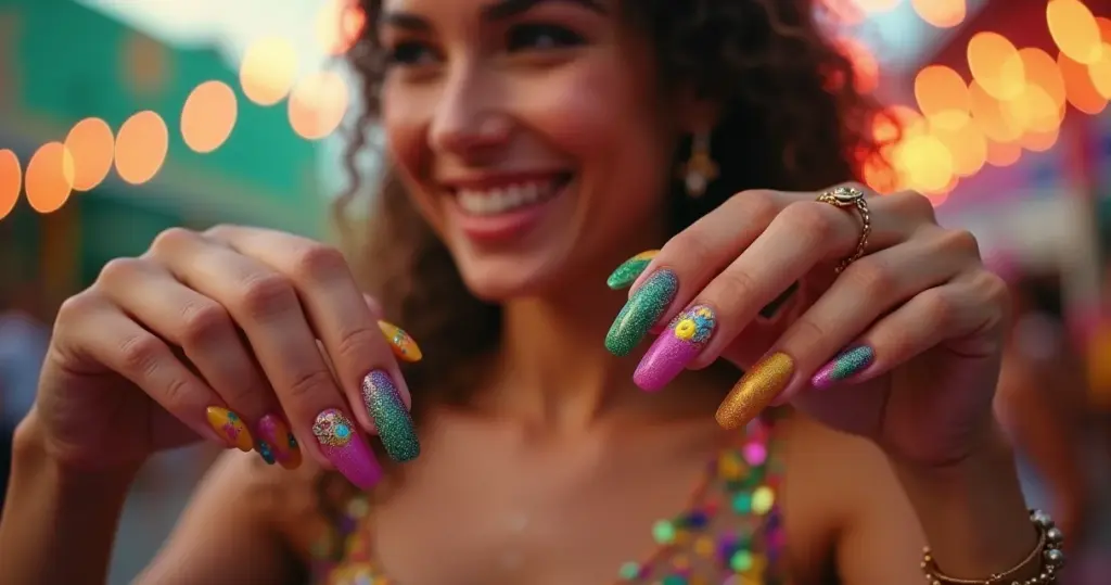 12 Ideias de Unhas Inspiração Carnaval que Brilham e Não Lasçam