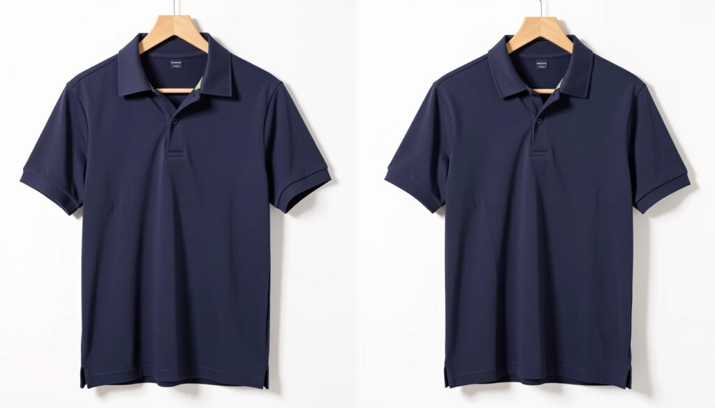 Golas e Punhos em Retilínea: A Técnica que Elimina o ‘Efeito Papelão’ e Prolonga a Vida do Uniforme Comparação de gola e punho de uniforme: retilínea vs tradicional